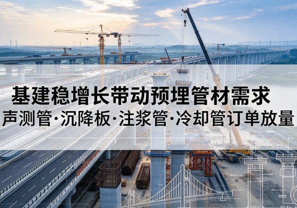 蠡县基建稳增长带动预埋监测管材需求，声测管、沉降板、注浆管订单持续放量